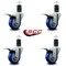 Service Caster 3.5'' Blue Poly Swivel 1-5/8'' Expanding Stem Caster Set Total Lock Brake, 4PK SCC-EXTTL20S3514-PPUB-BLUE-158-4 - alternate 4
